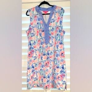 Lilly Pulitzer Sea to Shining Sea Larsen Dress XL 4th of July fireworks